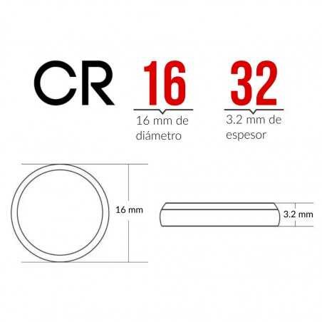 5x Pila batería Litio Botón CR-1632
