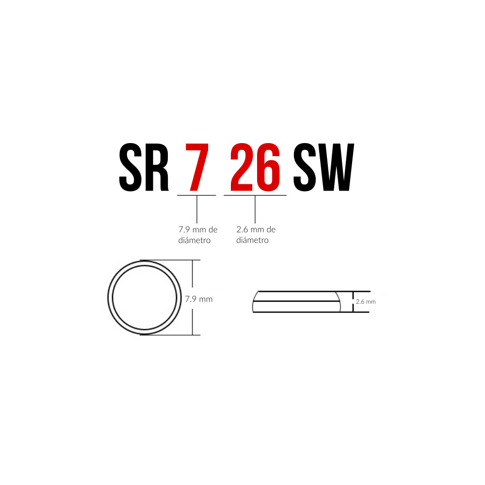 Pila Batería Litio Botón Sr726sw